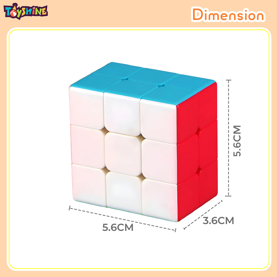 Toyshine 3x3x2 Stickerless Smooth Play Speed Cube Speedy Stress Buster Brainstorming Puzzle for Kids & Adults