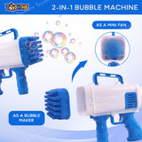 Toyshine Rocket Boom 32 Hole Bubble Blaster for Kids | High Volume Bubble Gun with Solution | Ultimate Bubble Fun Maker - Blue