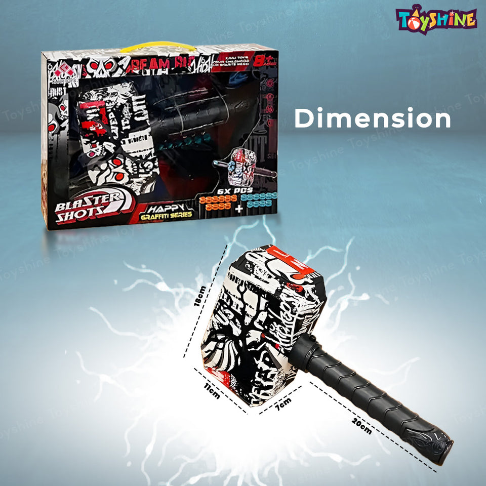 Toyshine Dynamic Design Durable ABS Build Vibrant Color Show Skill Enhancer Ready-to-Play Hammer Dart Gun with Target and Soft Darts Perfect for Indoor and Outdoor Adventures