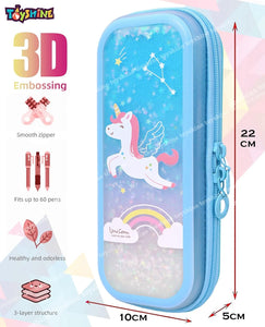 Toyshine Ultra Durable and Heavy Unicorn Pencil Case With Multiple Compartments Stationery Box