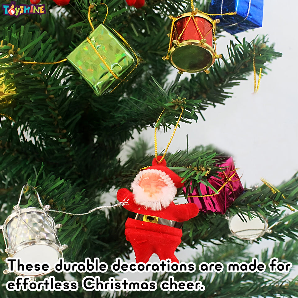 Toyshine 25 Pc Festive Xmas Tree Decorations Christmas Ornaments Hanging Accessories Combo Pack for Home School Office - Eco Small