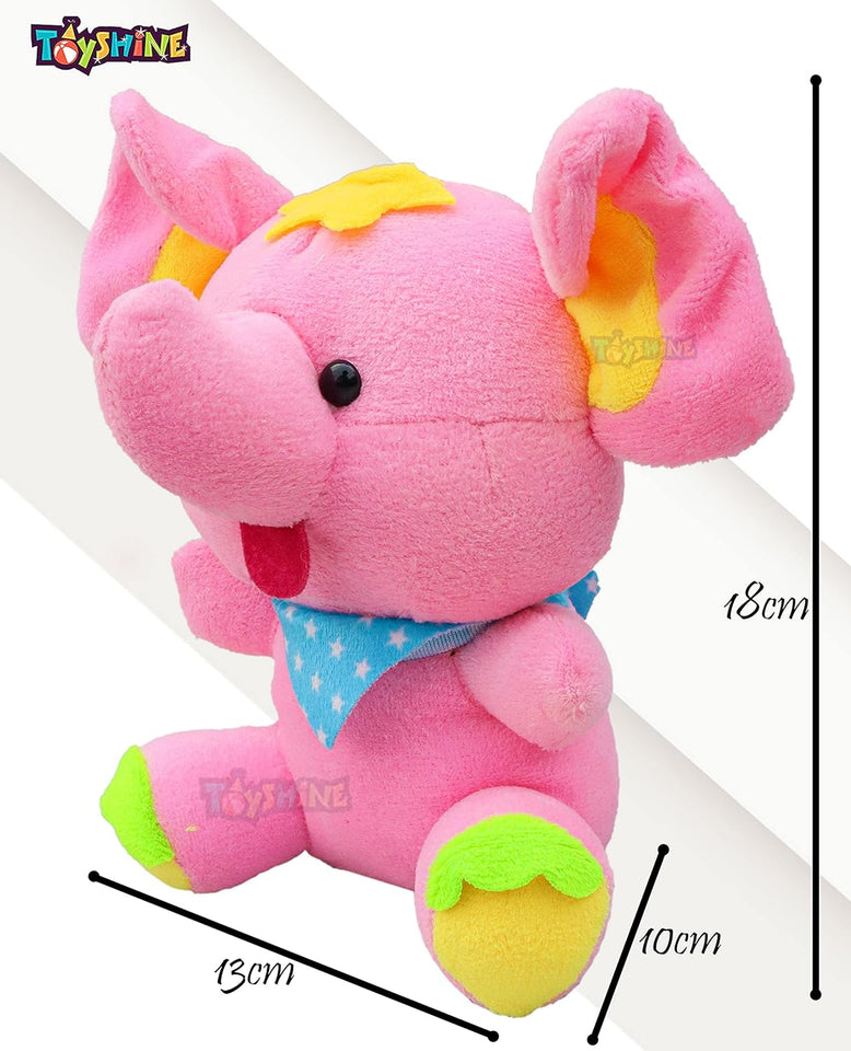 Toyshine Happy Appu Soft Toy for Kids Boy Girl Baby | Soft Feather Cotton Fabric, Peppy Elephant, Light Pink