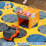 Toyshine 34 Pc DIY Maze Logic Road Builder Interactive Brain Teaser Puzzle Track Set with Parking Garage Educational Montessori Toy with Light and Music for Kids Gift for Boys Girls 3+