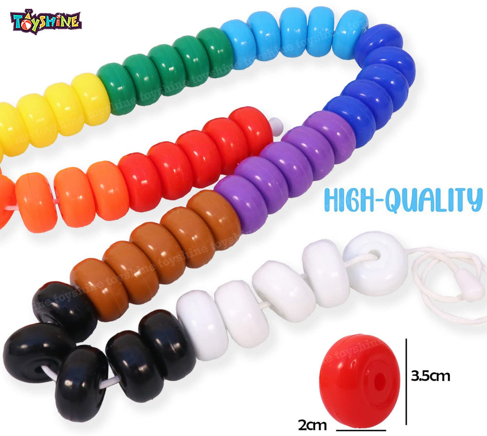 Toyshine Lacing Beads for Toddlers (50 Beads, 1 Strings, 10 Colors) 