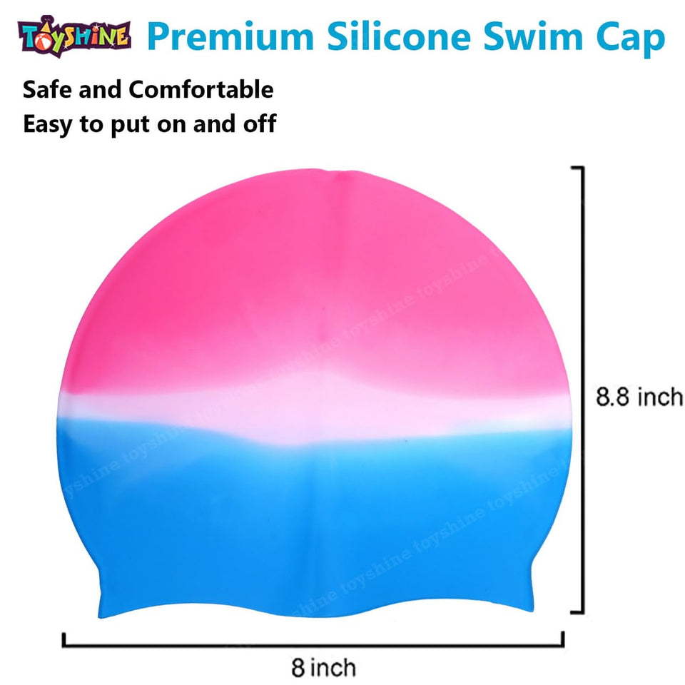 Toyshine Swimming Combo Kit for kids- 1 pc swim cap, 1 Anti Fog Goggles with ear plugs (Pink Combo)