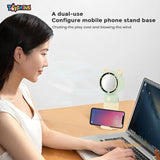 Toyshine Mini Portable Rechargeable Handheld Personal Short Handle Small Desk Fan with 3 speed Airflow | Folding Stand & Inbuilt with Mirror For Kids Girls indoor Outdoor - Yellow