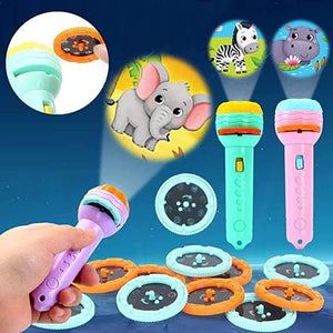 Toyshine 3 Slide Cartoon Story Projector bedtime toy for kids|Projector Flashlight Torch- 24Patterns