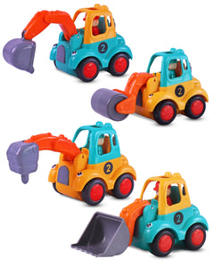 Toyshine Pack of 4 Friction Powered Construction Vehicle Automobile Car Toy Set for Kids 2+Yrs, Multicolor