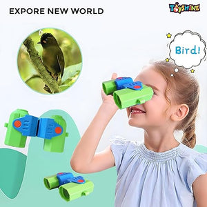 Toyshine Compact Kids Binoculars with Neck String 12 x 3.5 x 6 cm for 3-12 Year Boys Girls High-Resolution for Bird Watching, Camping, Exploration, Hiking, Hunting, Sports Events and Safari Park