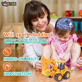 Toyshine Pack of 2 Realistic Crane Truck Construction Miniature Toy Road with Moving Parts Actions, Friction Powered - D