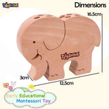 Toyshine Animal Shaped Wooden Pen Pencil Holder|Desk Organizer - Elephant