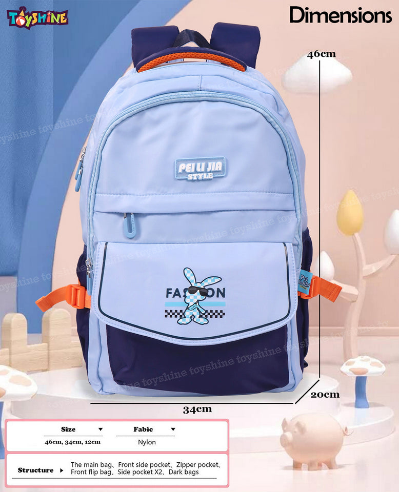 Toyshine Fashion Bunny High School College Backpacks for Teen Girls Boys Lightweight Bag - Blue