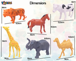 Toyshine Safari Animal Toys Figures, 6 PCS Realistic Wild Jungle Animals Figurines Zoo Animal Playset | Learning Toys for Kids Toddlers Boys Girls- New