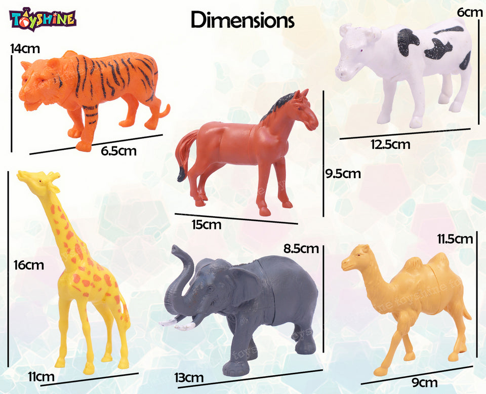 Toyshine Safari Animal Toys Figures, 6 PCS Realistic Wild Jungle Animals Figurines Zoo Animal Playset | Learning Toys for Kids Toddlers Boys Girls- New