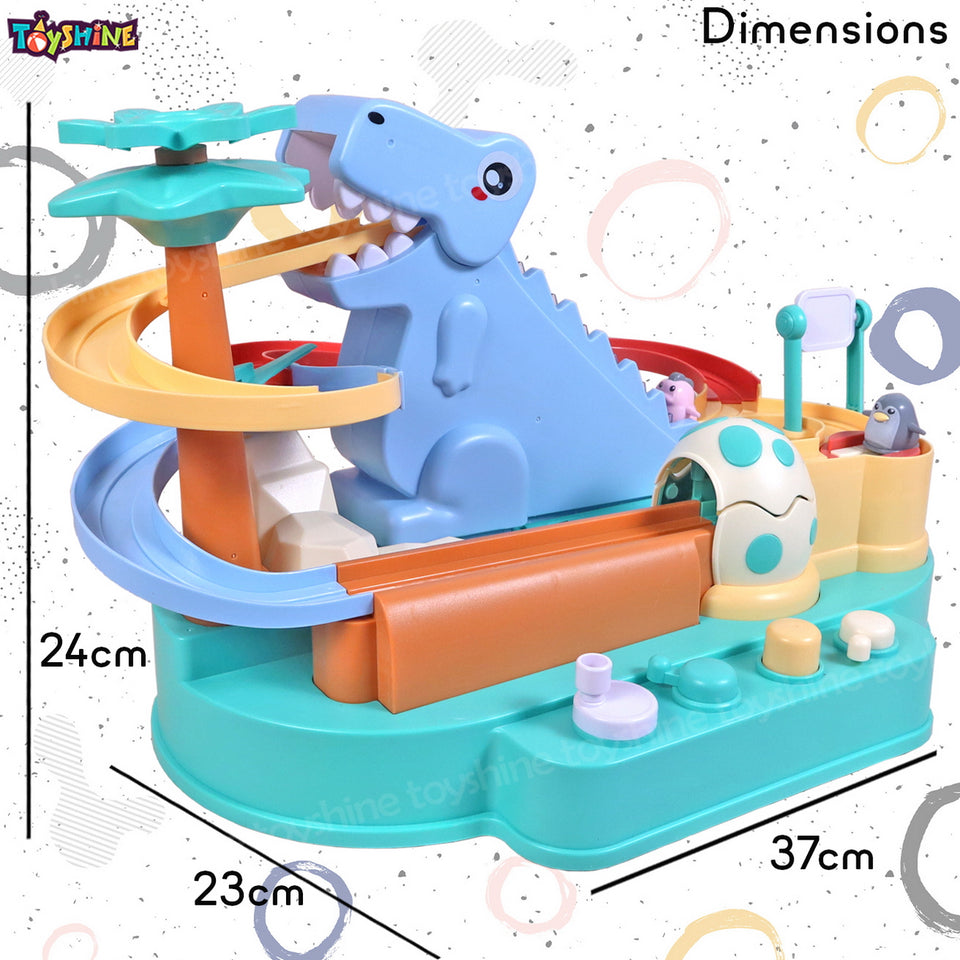 Toyshine Dinosaur Themed Track Set with Large Sliding Obstacle Course Adventure Toy