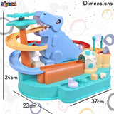 Toyshine Dinosaur Themed Track Set with Large Sliding Obstacle Course Adventure Toy