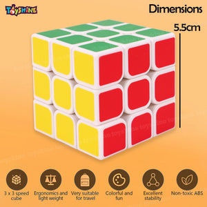 Toyshine 3x3 Stickerless Cube for Kids & Adults Stress Buster Puzzle Cube (Multicolor)