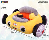 Toyshine Baby Sofa Seat Cartoon Car Chair Toys for Kids Soft Plush Cushion Supporting Sofa Seat for Babies, Kids - Yellow