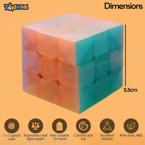 Toyshine Pack of 6 Qiyi 3x3 Jelly Speed Cube Stickerless 3x3x3 Magic Cube Puzzle Brain Teaser Toys Magic Cube Puzzles, Birthday Party Return Gift Party Favor for Kids Adults
