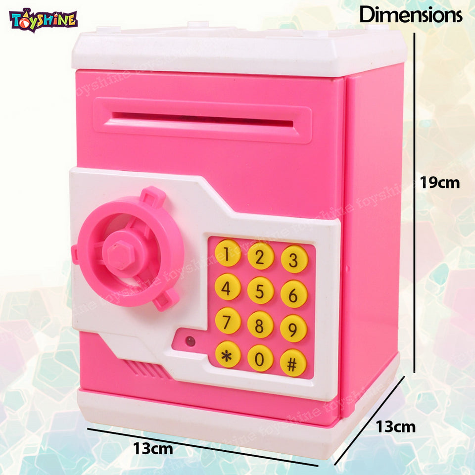 Toyshine Piggy Bank Money Box with Electronic Lock, ATM Machine, Pink
