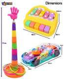 Toyshine Combo Pack of 3 Toys | Ring Toss, Concept car and Musical Xylophone