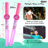 Toyshine 24 Pack Bubble Wands (12 inches) for Children Party Favors Birthday Return Gift for Boys Girls 3+ (Pink)