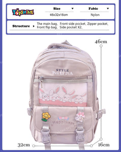 Toyshine Happiness High School College Backpacks for Teen Girls Boys Lightweight Bag - Grey