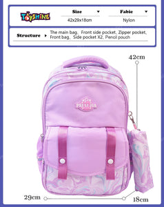 Toyshine Cute School College Backpacks for Teen Girls Lightweight Bag- Purple