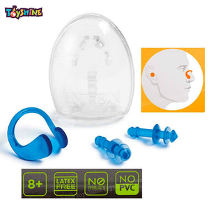 Toyshine Pack of 2 Sets Waterproof Silicone Swimming Earplugs Nose Clip Plugs, Ear & Nose Protector Swimming Sets