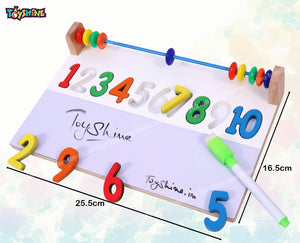Toyshine Pack of 3 Wooden Monstessori Box | Rainbow Ring Stacker, Column Geometric Building Blocks Stacker, Numbers Learning and Writing Board | Gift Present for 2-5 Years Boy Girl Toddler Toy