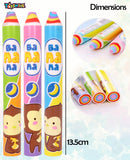 Toyshine Pack of 12 Large Pencil Crayon Theme Colorful Erasers for Children Party Favors, School Supplies, Birthday Return Gift for Boys Girls 3 4 5 6 Year Old