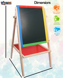 Toyshine Kids 2 in 1 Black/White Wooden Easel Chalk Double Sided Board Drawing Children Dry Erase Board & Chalkboard