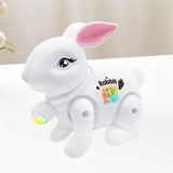 Toyshine Battery Operated Cute Interactive Walking Rabbit with Light & Sound Cuddly Electronic Pet Educational Features Toy for Kids - White