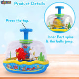 Toyshine Push & Spin Double Action Perform Easy Button Press Star Fish Fun Learning Motor Skill Development Toy for Toddlers 3+