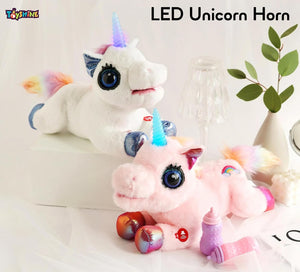 Toyshine Musical Light up Unicorn Stuffed Animal Glowing Singing Plush Toys Decor Birthday Christmas Children's Day Gifts for Toddlers Boy Girls Kids-White