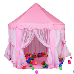 Toyshine Big Princes Castle Theme Tent House for Kids, Pink (Lights, Balls not Included)