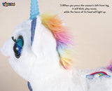 Toyshine Musical Light up Unicorn Stuffed Animal Glowing Singing Plush Toys Decor Birthday Christmas Children's Day Gifts for Toddlers Boy Girls Kids-White