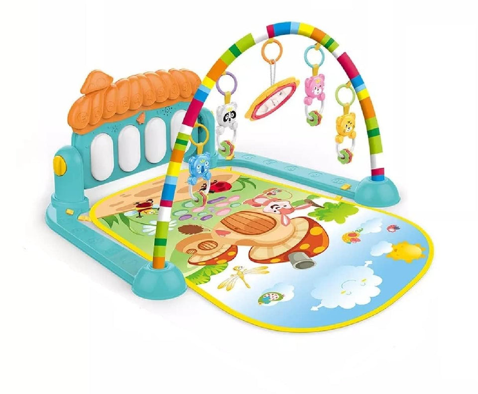 Toyshine Baby Gym Play Mat Musical Activity Center Kick & Play Piano Gym Tummy Time Padded Mat for Newborn Toddler Infants