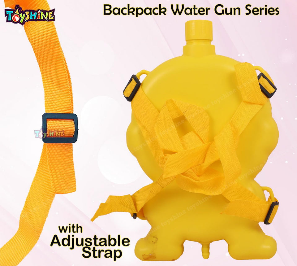 Toyshine Holi Water Toy Gun with Pressure Mechanism for Long Throw, Back Holding Tank, Back Holding Tank, 1.5 L, Yellow