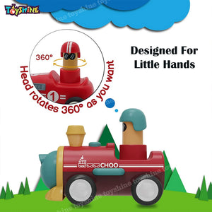 Toyshine Pack of 2 Toy Cars Push and Go Play Set Friction Powered Car Pull Back Vehicles Transport Tools Gifts for Babies Toddlers Kids Boys Girls Age 3+ Years Old (Including Car and Train)