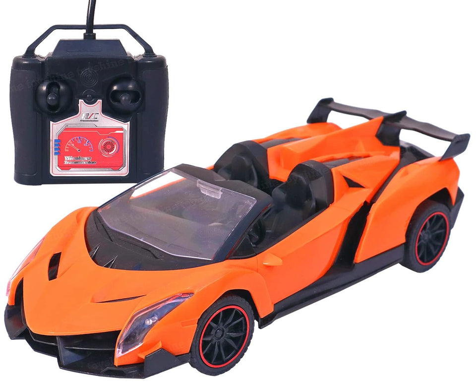 Toyshine Rc Model Remote Control Car, 4 Channel R/C Car, Opening Doors and Boot Space - Orange