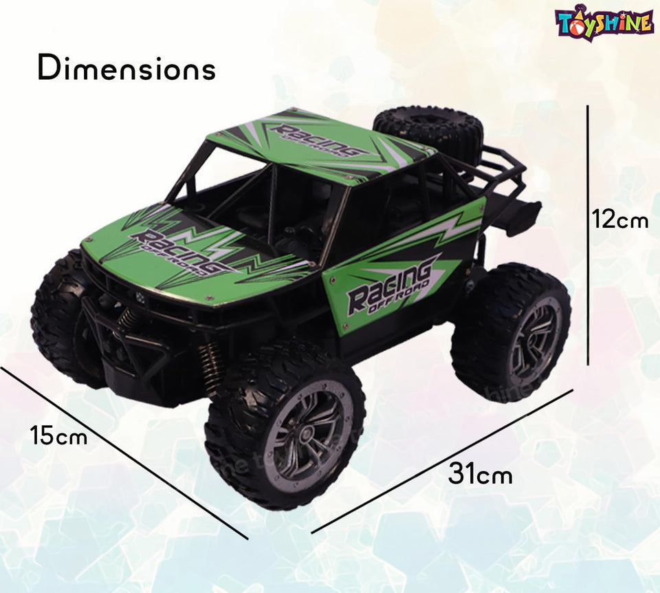 Toyshine High Speed Remote Control Dirt Tracker Car 1:18 Scale 20 KM/H Off Road Monster Trucks, 2.4GHz-Green