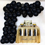 Toyshine Black Metallic Balloons for Party with 50pc 12inc Thick balloons Set