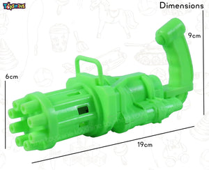 Toyshine 8 Hole Electric Bubbles Gun Gatling Bubble Machine Toy with Scoup Bottle for Children Party Favors Outdoor & Indoor Activity for Boys Girls 3 Years and Above (Green)