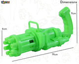 Toyshine 8 Hole Electric Bubbles Gun Gatling Bubble Machine Toy with Scoup Bottle for Children Party Favors Outdoor & Indoor Activity for Boys Girls 3 Years and Above (Green)