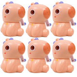 Toyshine Cute Pencil Sharpeners Manual for Kids and Artists, Handheld Manual Pencil Sharpener for Pencils - Dinosaur, Pink-Pack of 6