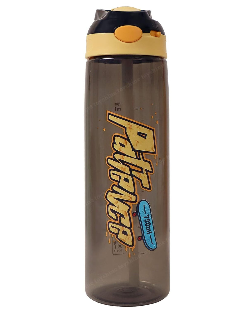 Toyshine Sparky 790 ML Kids Water Bottle With Stainer, BPA Free Children's Drinkware with Button Lock, Brown