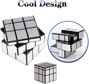 Toyshine 3x3x3 Silver Mirror Magic Speed Cube Speedy Stress Buster Brainstorming Puzzle for Kids & Adults