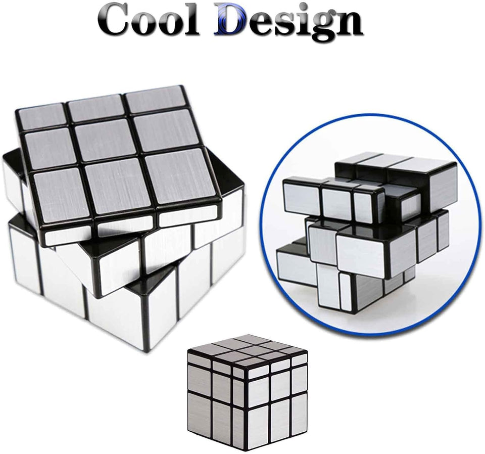 Toyshine 3x3x3 Silver Mirror Magic Speed Cube Speedy Stress Buster Brainstorming Puzzle for Kids & Adults