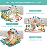 Toyshine Baby Gym Play Mat Musical Activity Center Kick & Play Piano Gym Tummy Time Padded Mat for Newborn Toddler Infants